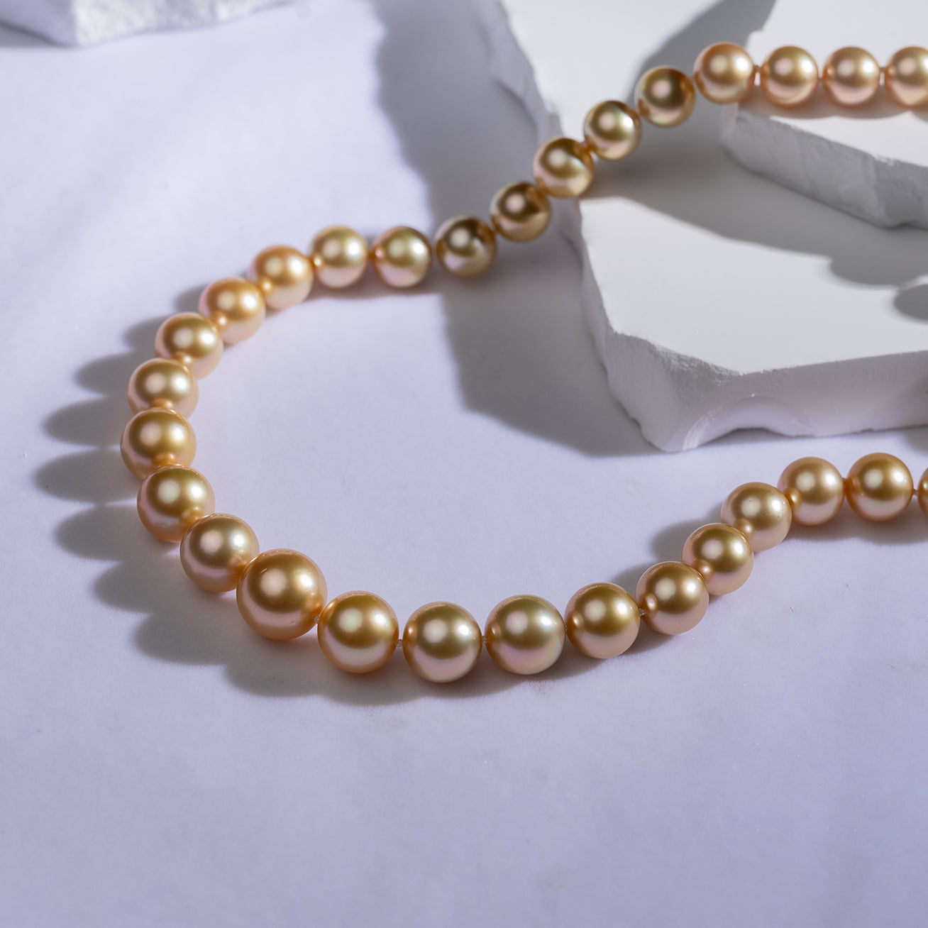 18K Aurora Moon Rainbow South Sea Golden Pearl Necklace KN00214 - Elegant Jewelry for Women, Perfect for Weddings, Parties & Special Occasions