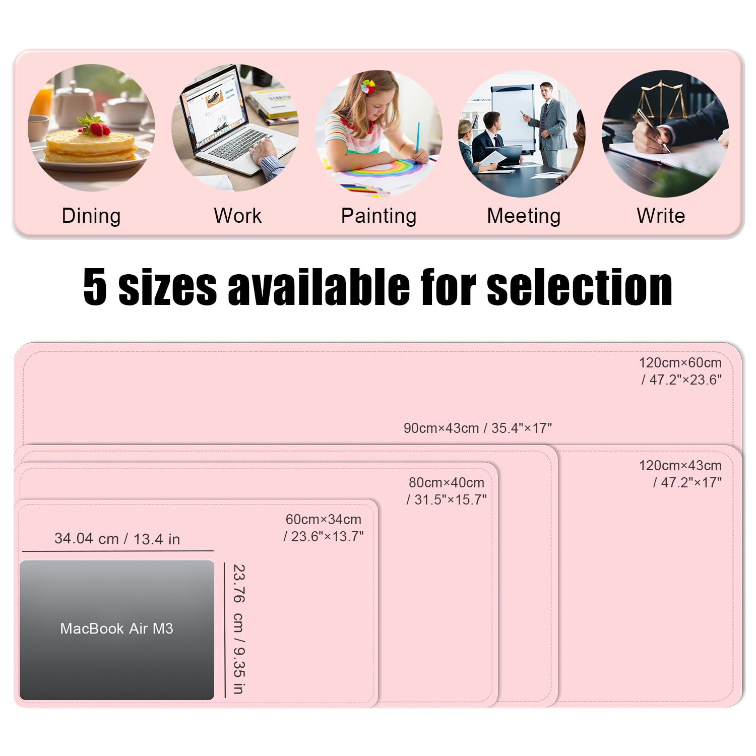 Premium Dual-Sided Desk Pad - Natural Cork & PU Leather Mouse Mat for Office & Home - Non-Slip Desk Protector (23.6