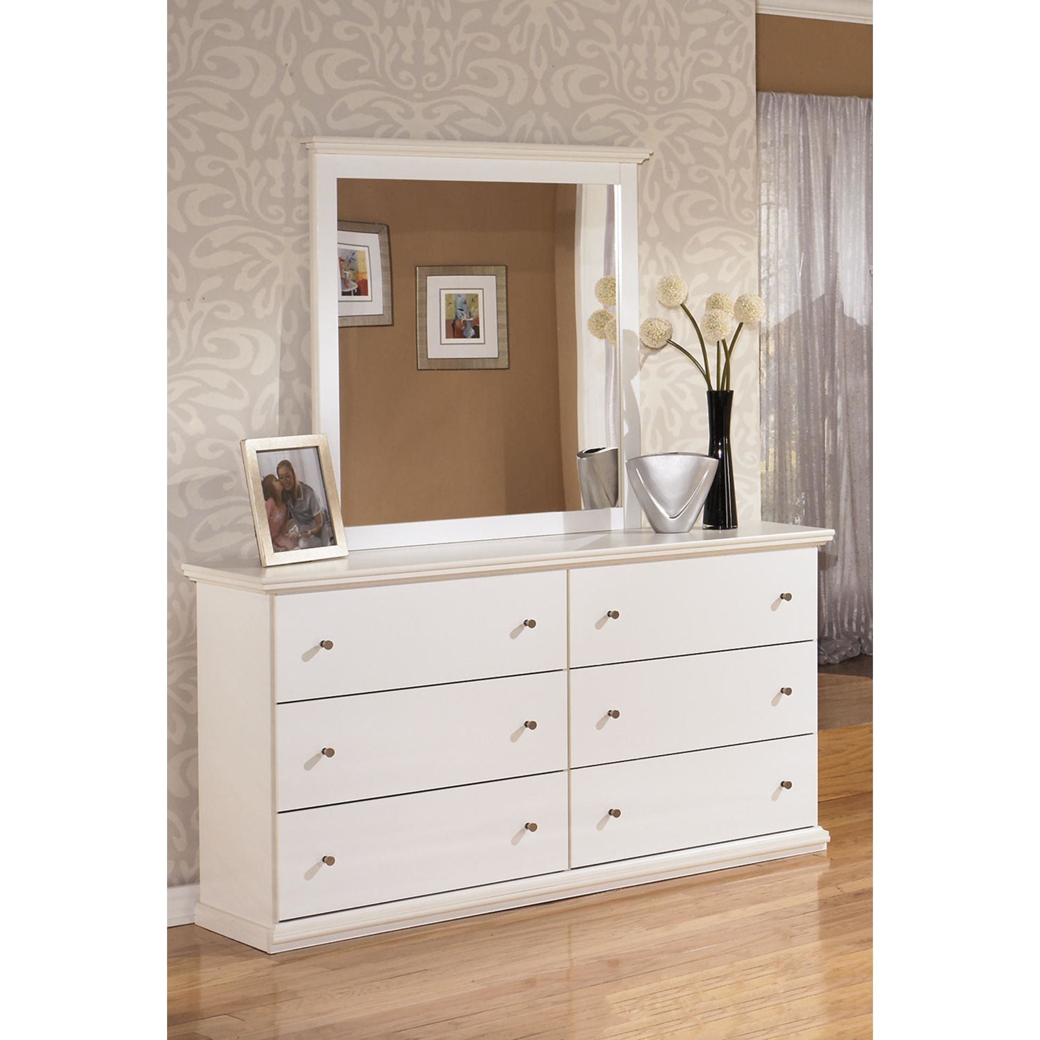 Bostwick Shoals White Dresser with Mirror - Elegant Bedroom Furniture for Home Decor & Storage