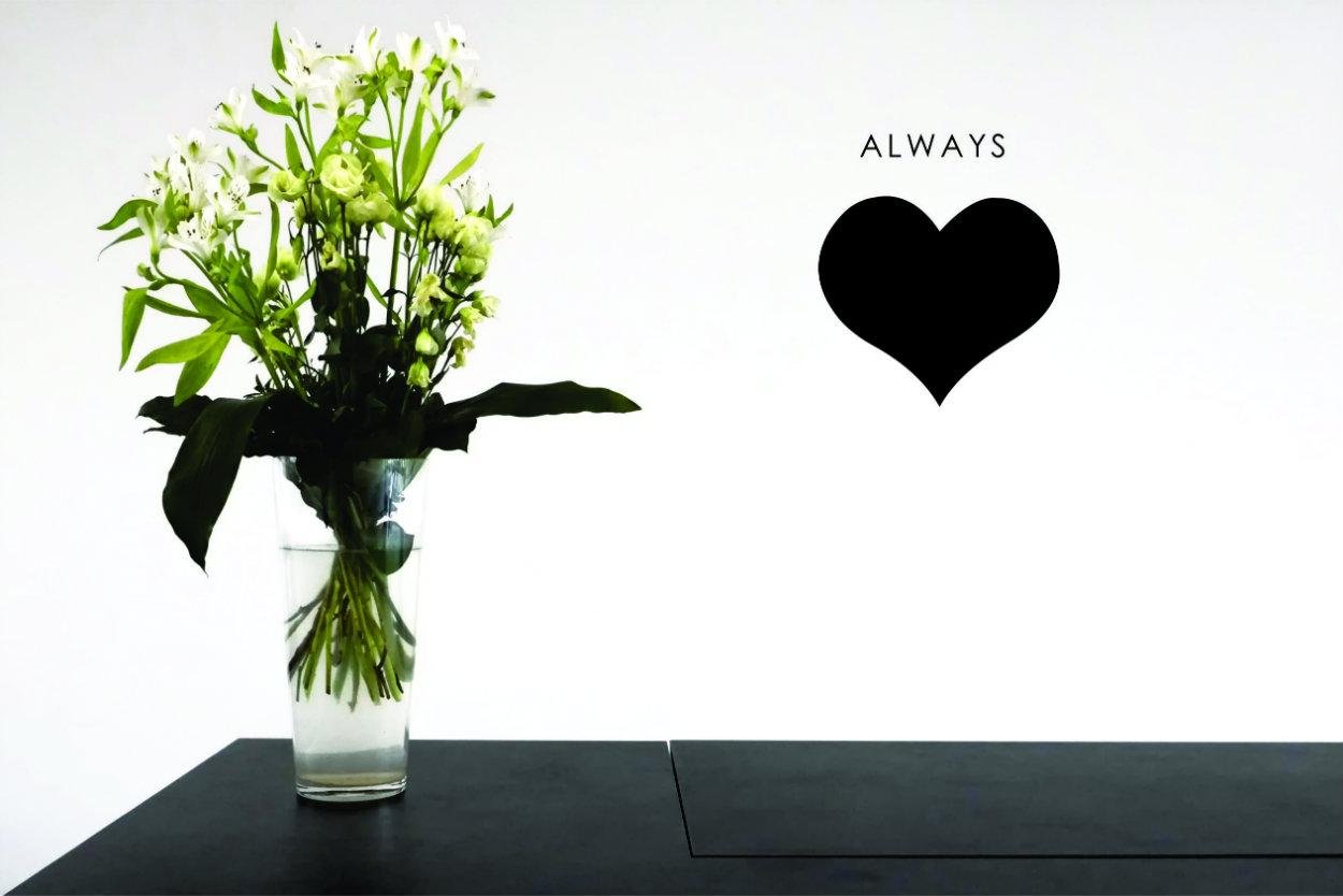 Peel & Stick Wall Decal - Always Heart Home Decor Art (16x16 Inches) | Perfect for Bedroom, Nursery, Living Room & Office Wall Stickers