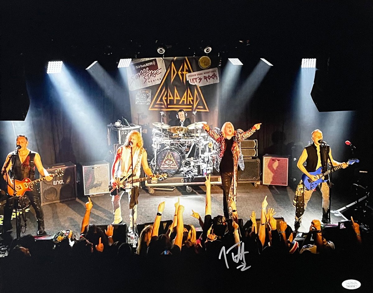 Joe Elliott Autographed 16x20 Def Leppard Concert Photo with JSA Certificate - Perfect for Music Memorabilia Collectors & Rock Fans