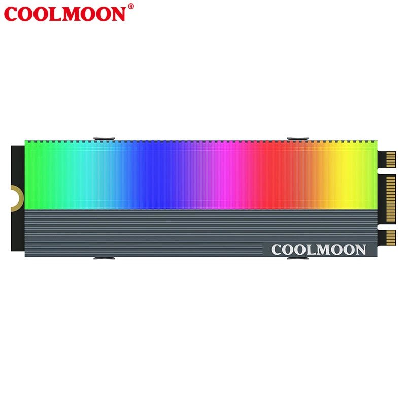 COOLMOON CM M2A M.2 SSD Heatsink Cooler with ARGB Lighting - High Performance Cooling Solution for Gaming PCs & Workstations