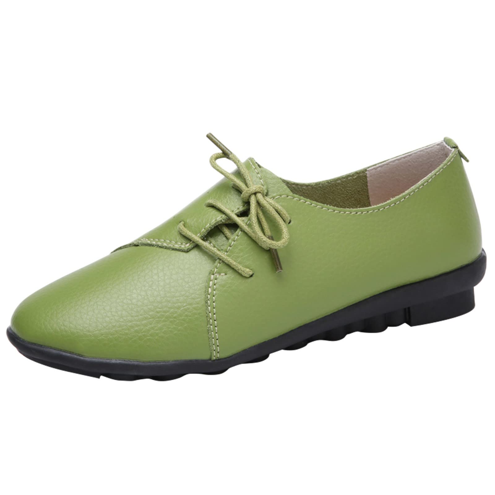 GWTAECH Women's Flat Lace-Up Casual Shoes - Solid Color Platform Sneakers for Everyday Wear | Perfect for Walking, Work & Street Style Fashion