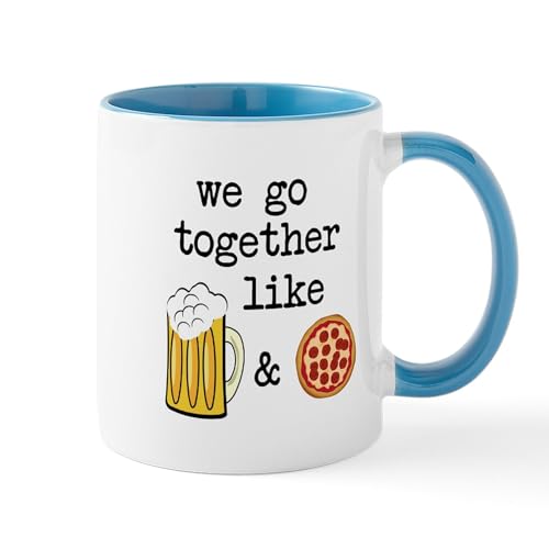 White/Blue Inside - Beer And Pizza Mugs