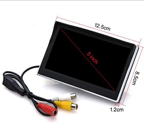 5 Inch Digital Color TFT-LCD Car Monitor with HD 800x480 Resolution - Dual Video Input & Brackets for Rearview Backup Cameras, Car DVD, GPS - Perfect for Parking Assistance & Vehicle Entertainment Systems