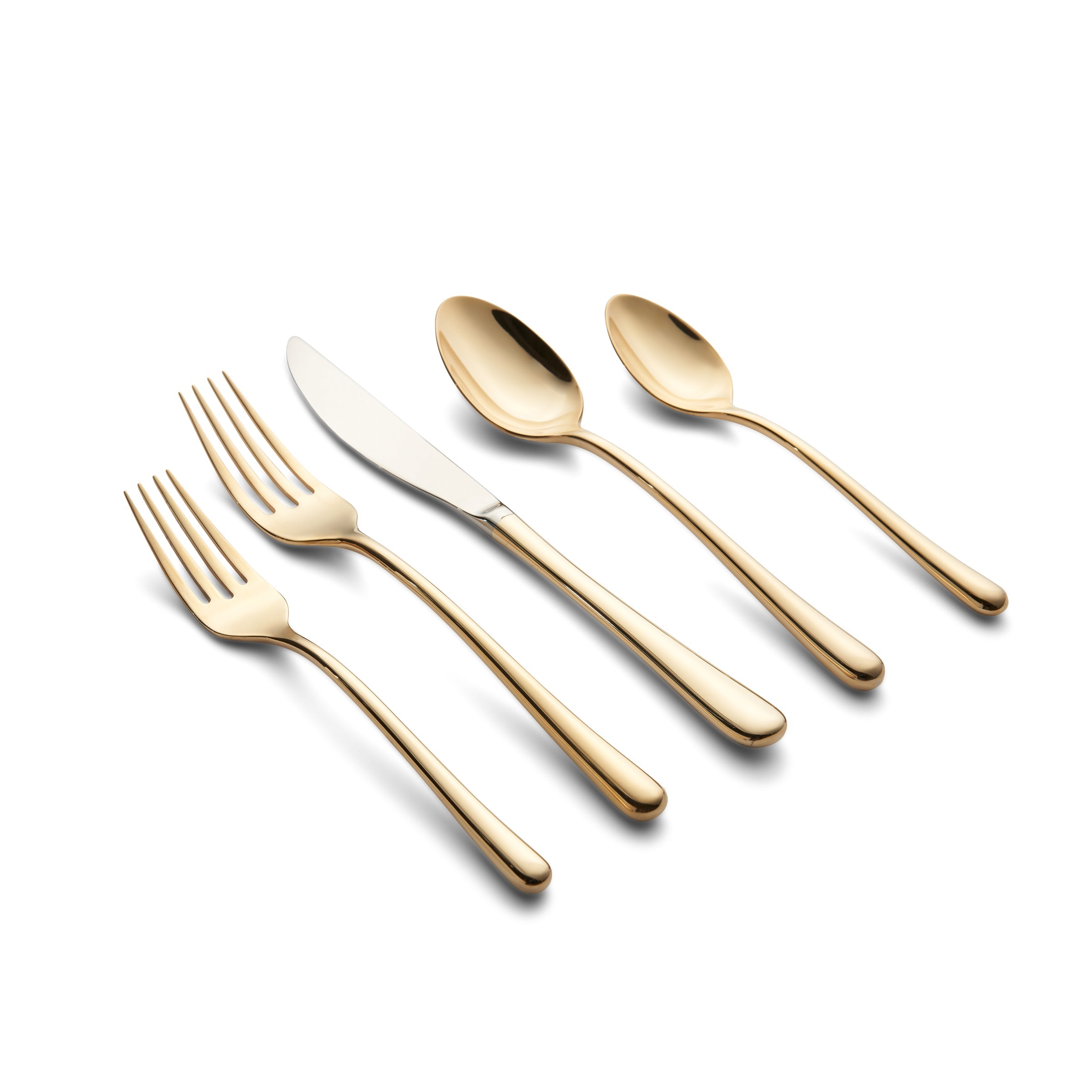 Samantha Gold 20-Piece Stainless Steel Flatware Set - Elegant Cutlery for Dining, Wedding Gifts & Home Entertaining