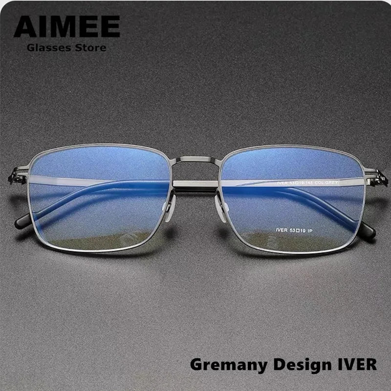 Aimee Women's Full Rim Square Stainless Steel Eyeglasses Frame 9225 - Lightweight & Durable for Work, Reading & Fashion Accessory