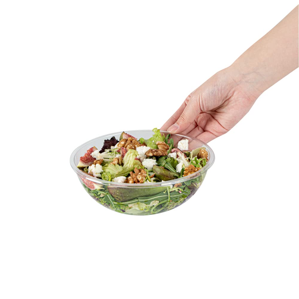 200-Pack 21oz Clear Recyclable Plastic Salad Bowls | Disposable Large To-Go Containers for Pasta, Salads, Soups | Perfect for Restaurants, Catering & Meal Prep (Lids Sold Separately)