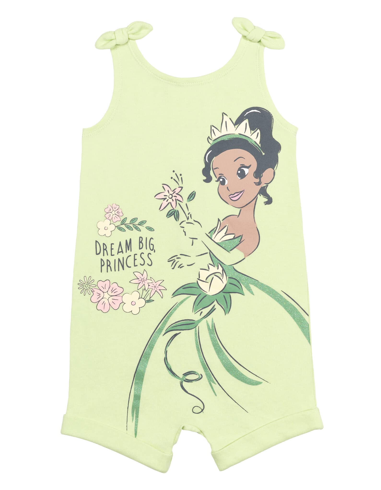 Disney Princess Baby Girls Snap Romper & Headband Set - Rapunzel, Ariel, Belle, Jasmine, Aurora - Newborn to Toddler Outfit for Birthday, Photo Shoot, and Special Occasions