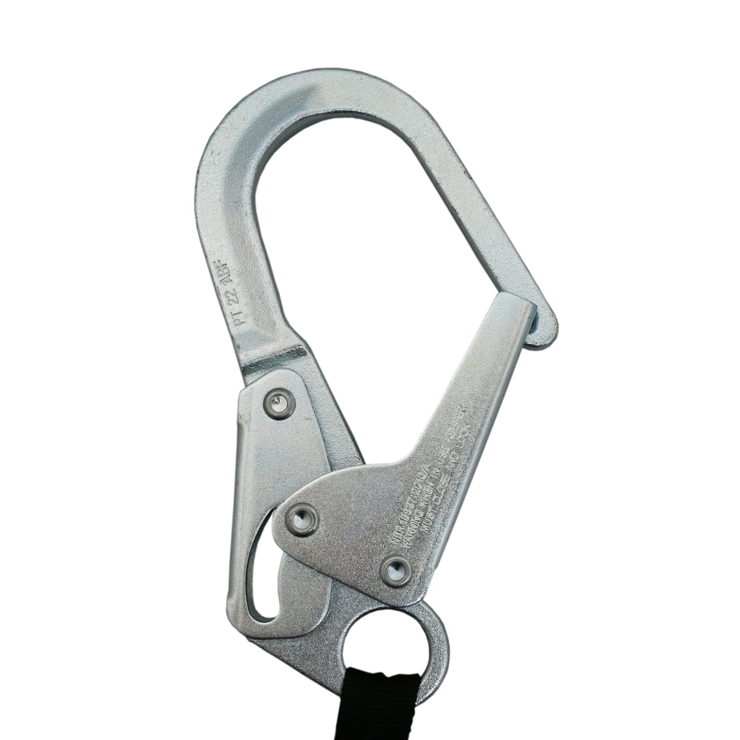 6 FT Single Leg Self-Retracting Lifeline with Shock Absorber - OSHA & ANSI Rated Fall Protection Lanyard | 1.97-inch Steel Rebar Hook for Construction, Roofing & Tower Climbing Safety Gear