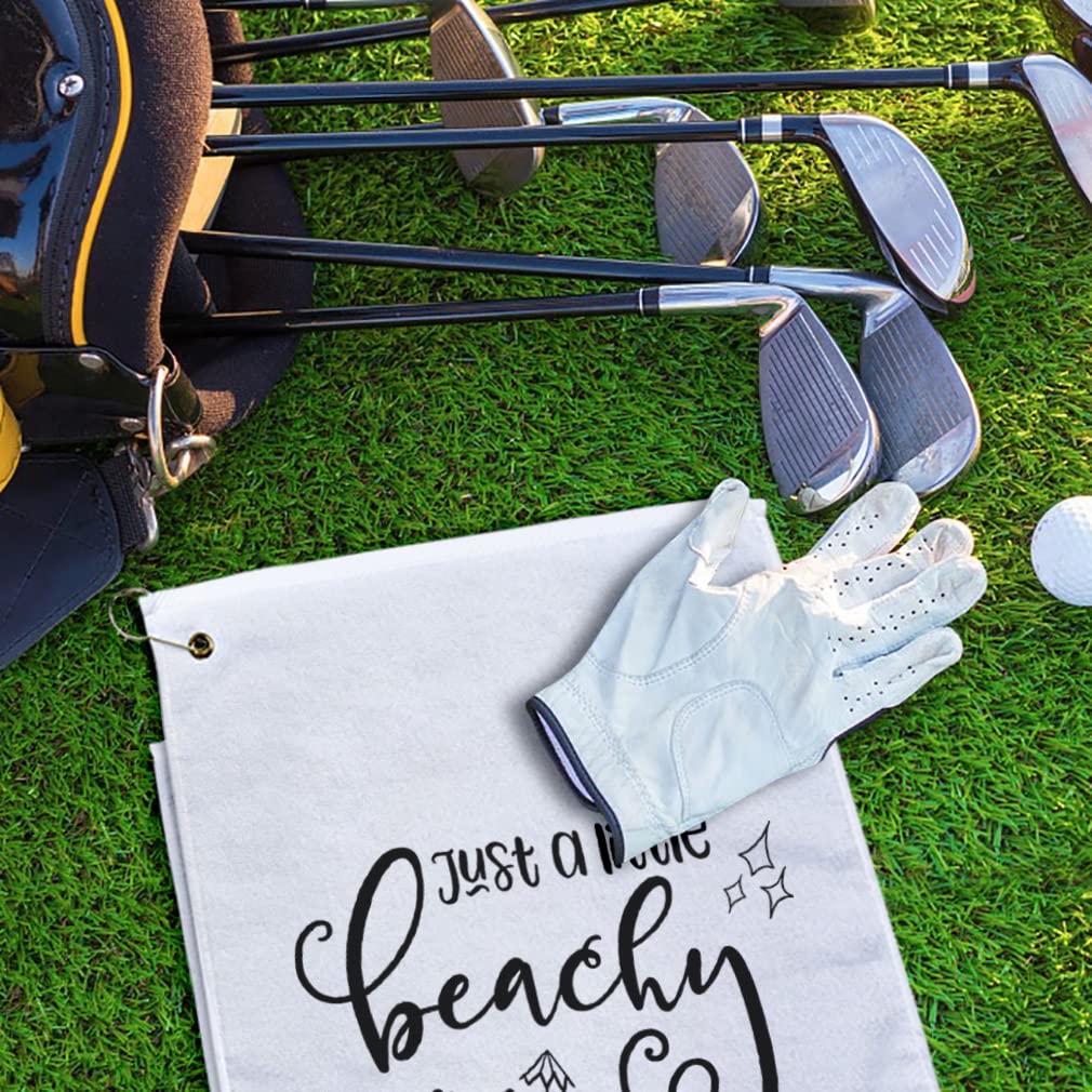 Custom Printed Golf Towel - Soft Cotton Beach & River Design - Perfect for Golf, Beach Trips & Outdoor Activities
