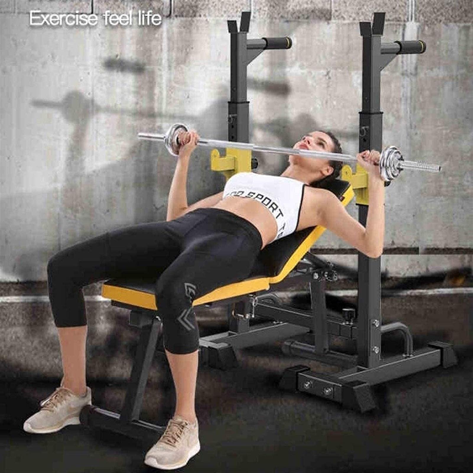 **Heavy Duty Adjustable Dumbbell Rack - Sturdy Steel Barbell Stand for Squat Rack, Weightlifting & Home Gym - Portable Multifunctional Strength Training Equipment for Bench Press & Free Weights**    *(Perfect for Home Gym, CrossFit, Powerlifting & Strength Training Workouts)*