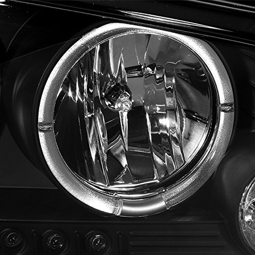AKKON Black Halo Angel Eye LED Projector Headlights + Dark Red Tail Lights Combo for 2009-2010 Dodge Charger - Upgrade Your Car's Style & Night Visibility (Perfect for Night Driving, Car Shows & Custom Builds)