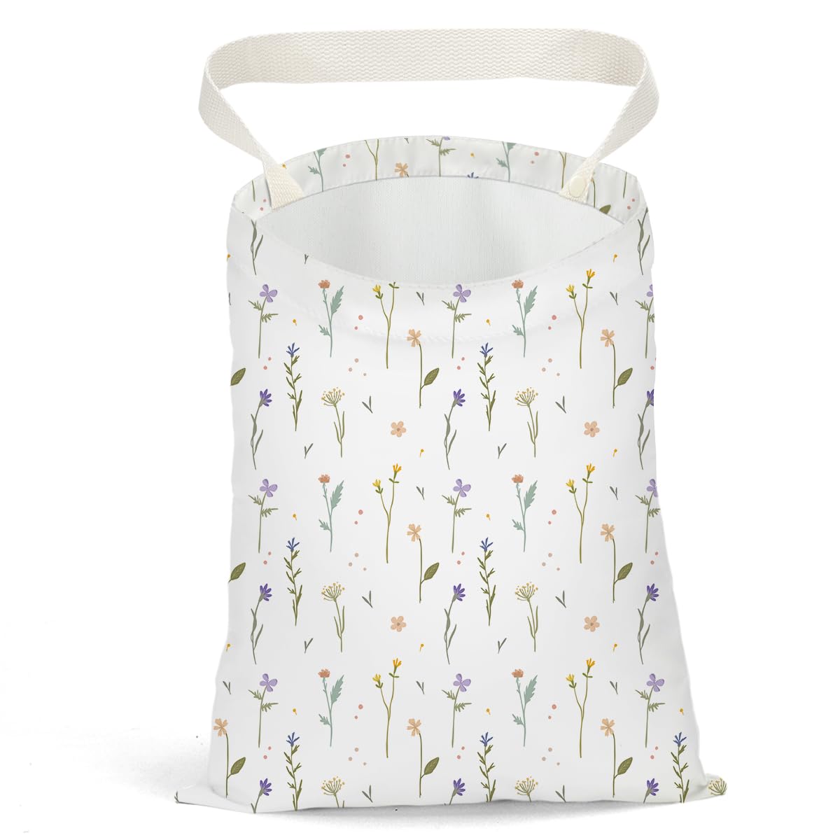 Waterproof Hanging Car Trash Bag - Back Seat Organizer & Garbage Can for Vehicle Accessories | Travel, Camping, Road Trips | Daisy Floral Decor
