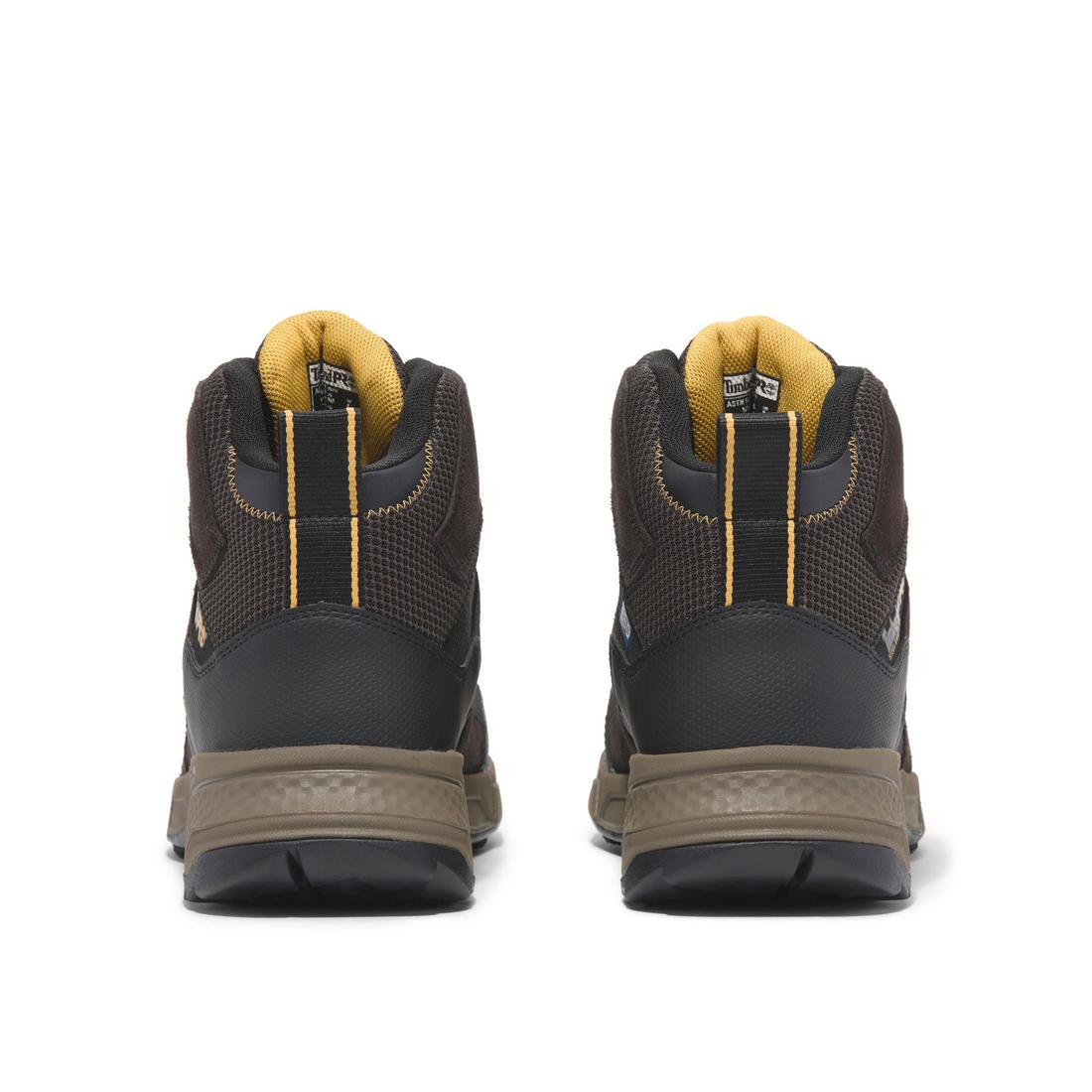 Switchback Lt 6 Inch SD10 Steel Toe Work Boots for Men - Brown/Yellow Safety Shoes - Durable Construction Work Boots for Warehouse, Construction & Outdoor Jobs