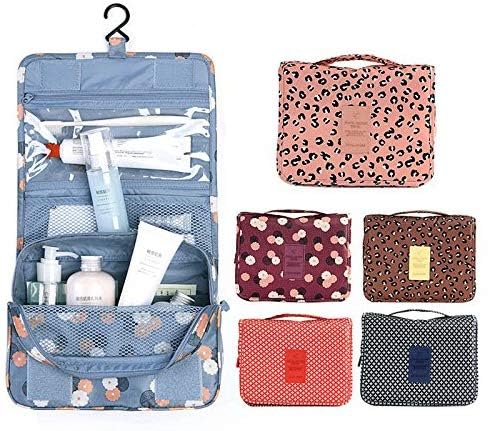 ZAEGO Waterproof Hanging Toiletry Bag for Travel - Portable Cosmetic & Makeup Organizer with Shaving Kit Pouch, Multifunctional Nylon Hanging Organizer for Women & Girls - Perfect for Camping, Gym, and Business Trips