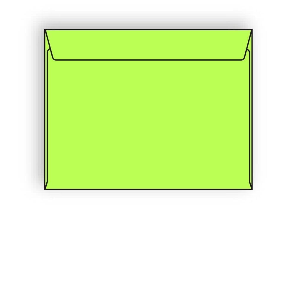 6x9 Inch Open Side Booklet Envelopes - 24lb Acid Free Paper - Vibrant Lime Color - 500 Pack for Mailing, Invitations & Business Correspondence