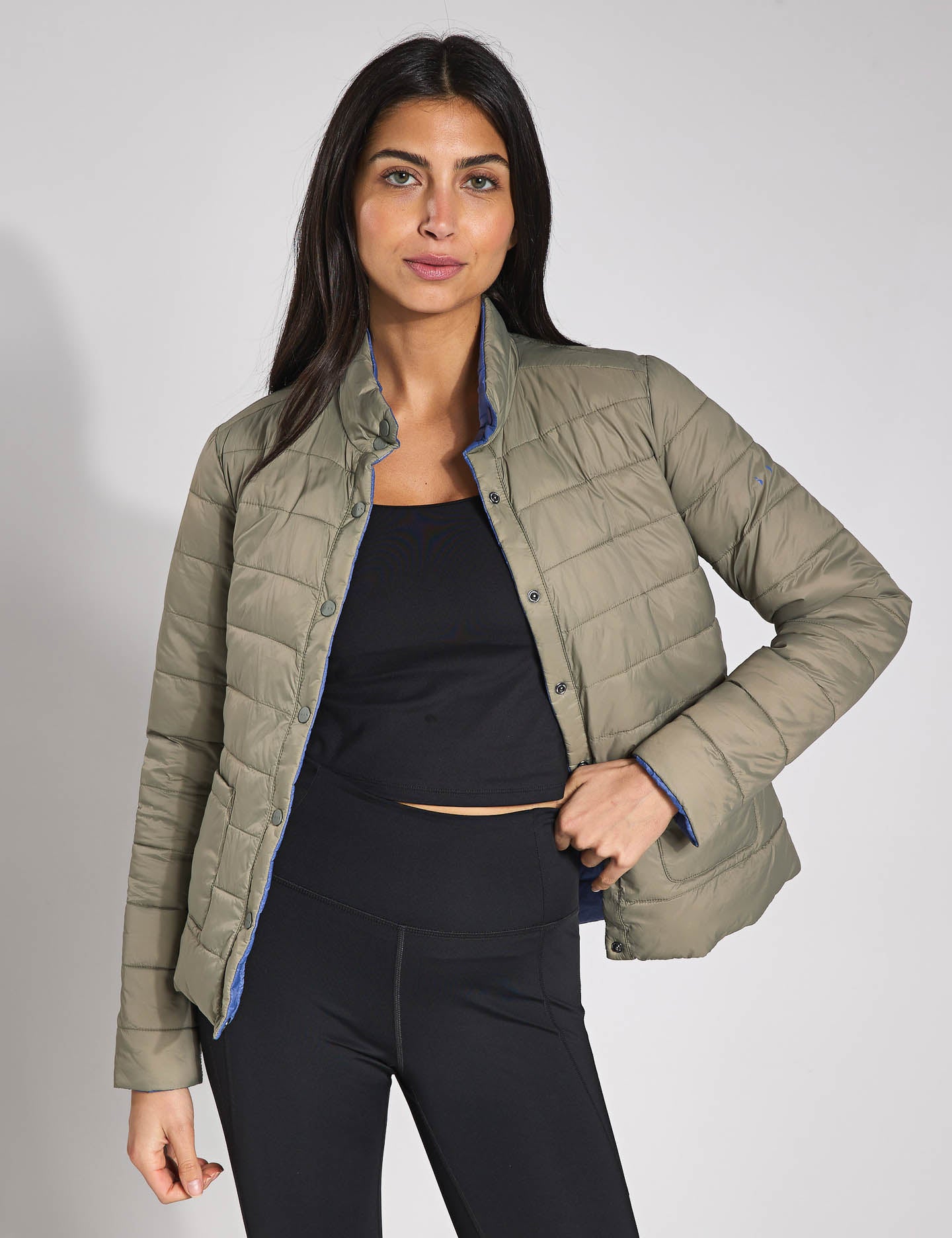 Lyra Jacket - Camouflage & Future Blue Waterproof Windbreaker for Outdoor Hiking, Camping & Travel