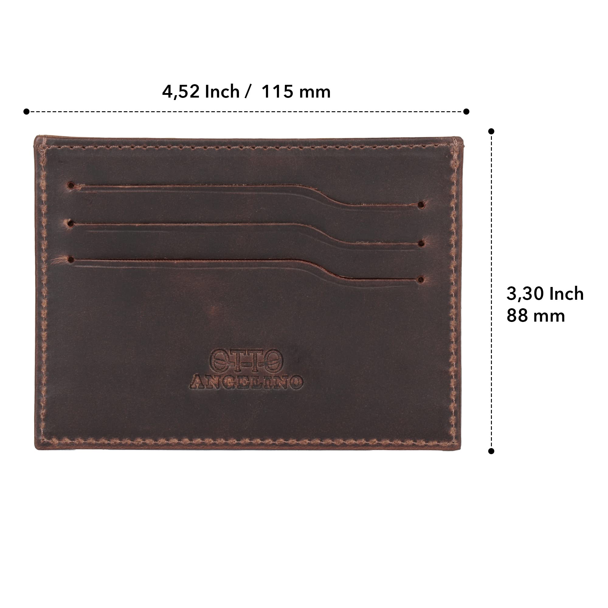 Genuine Leather Ultra Slim Minimalist Cardholder Wallet for Men & Women - RFID Blocking, Compact & Lightweight - Perfect for Travel, Business & Everyday Use