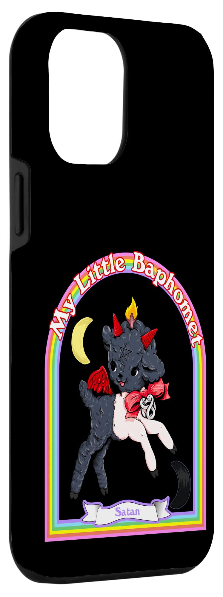 iPhone 12 Pro Max Case - Baphomet Cute Satanic Design, Kawaii Retro Vintage Style, Atheist Protective Cover | Perfect for Halloween, Gothic Fashion & Unique Style Expression