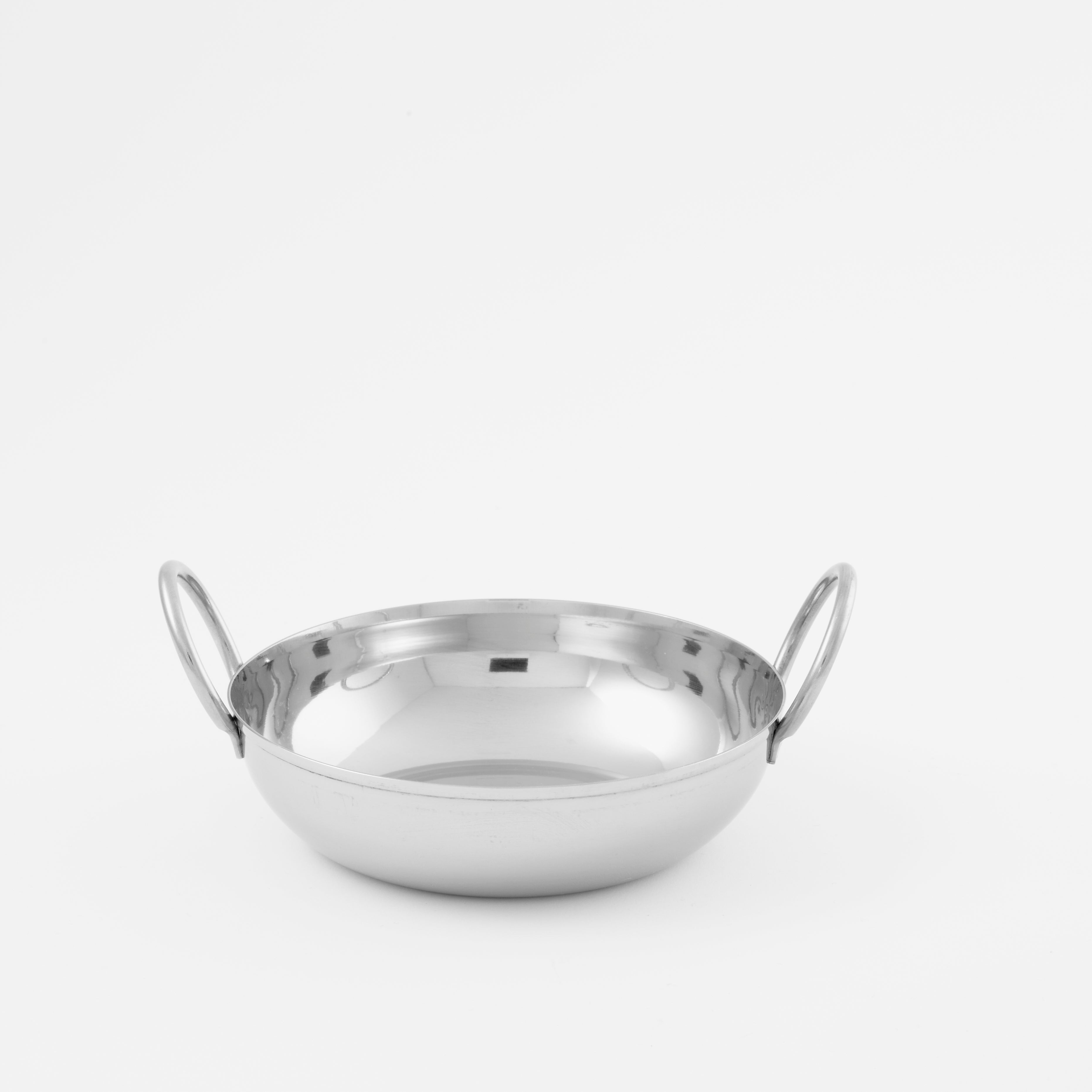 Premium 18 Oz Stainless Steel Balti Dish - Round Indian Cooking Pot for Curry, Rice & Stir Fry | Durable & Rust-Resistant for Home & Restaurant Use
