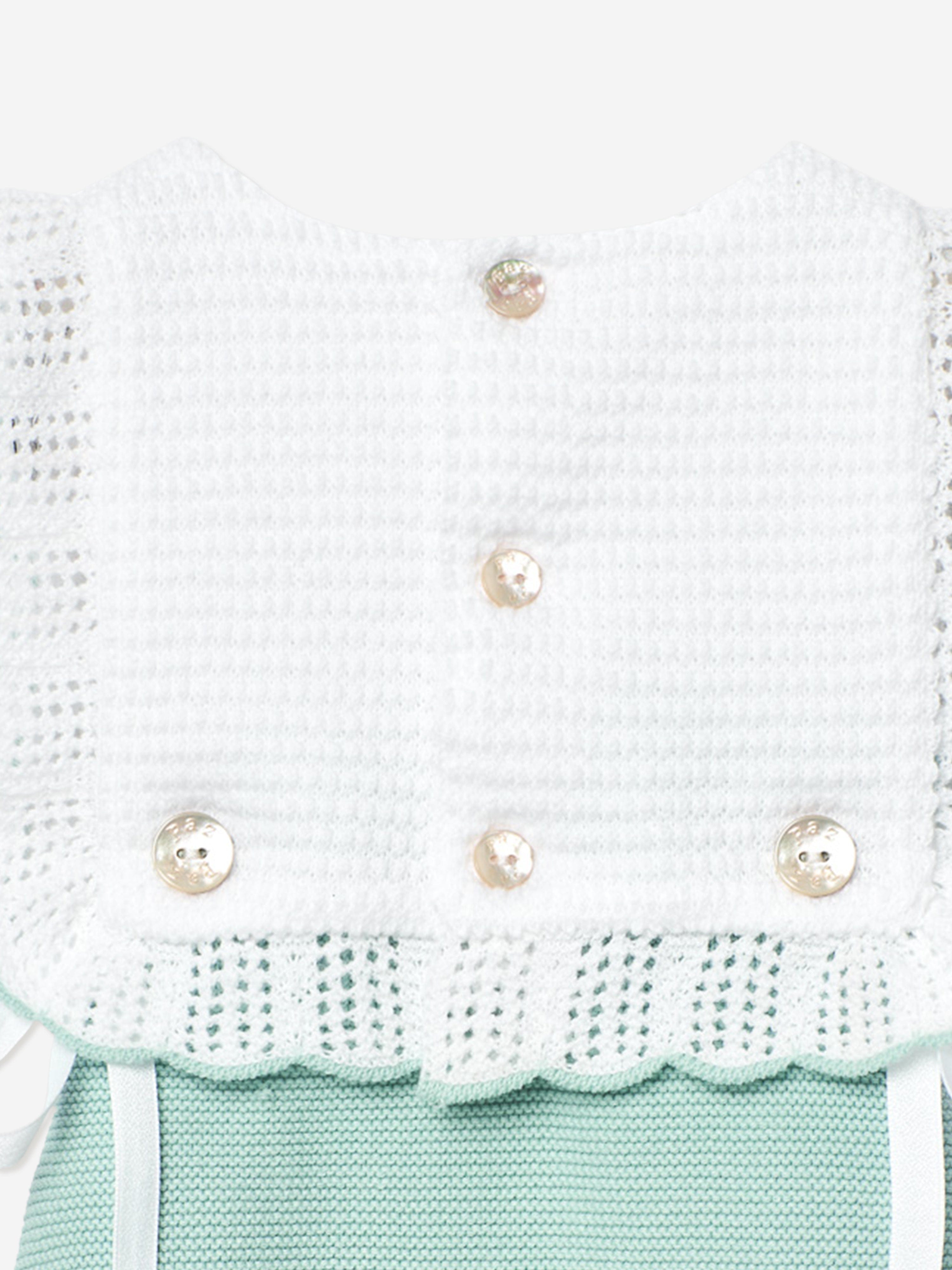 Soft Green Baby Knitted Romper - Cozy & Breathable Outfit for Newborns & Infants | Perfect for Playtime, Photo Shoots & Family Outings