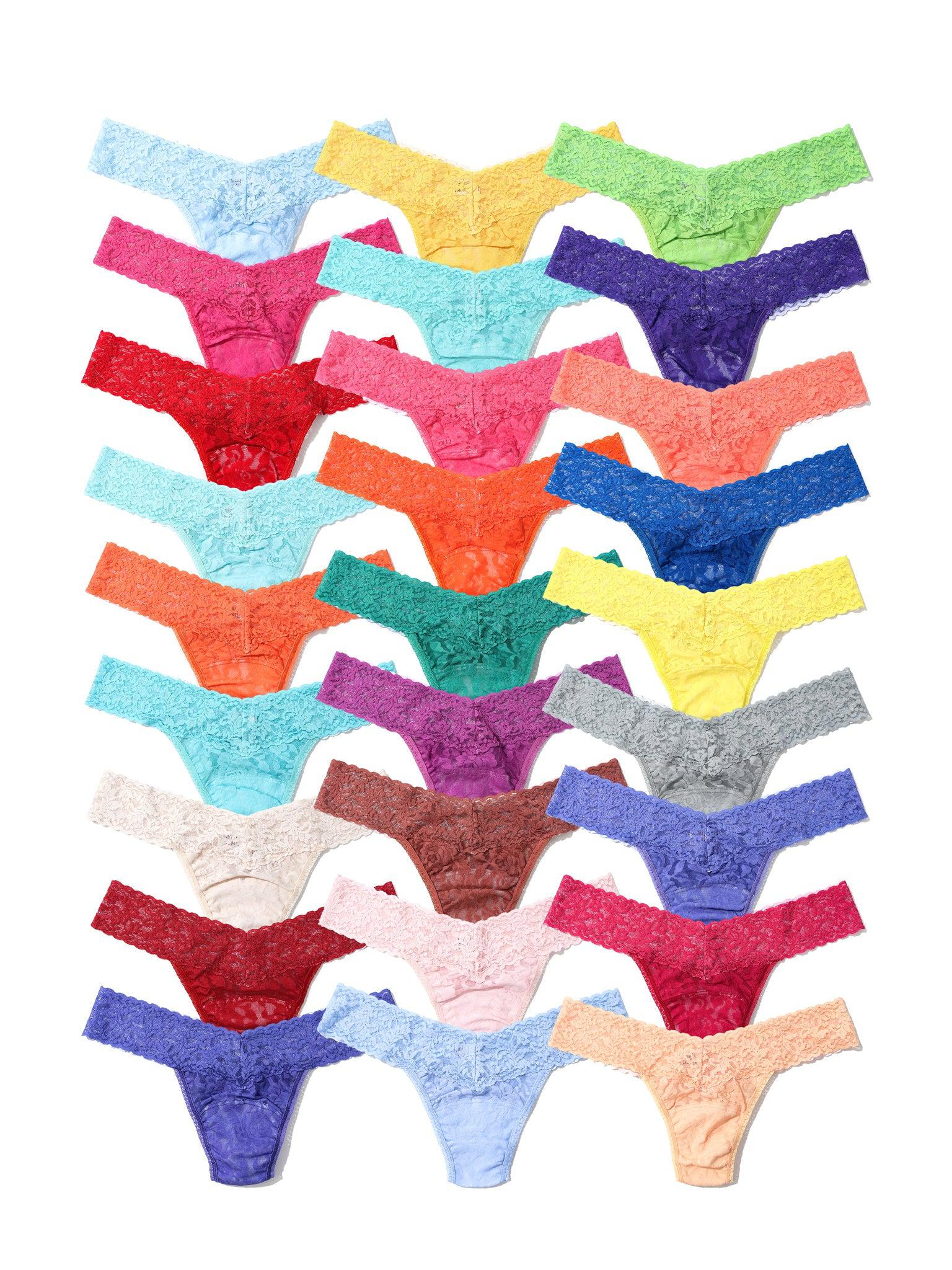 Hanky Panky x Pantone 27-Pack Women's Underwear Set - Comfortable Lace Thongs for Everyday Wear, Date Night & Special Occasions