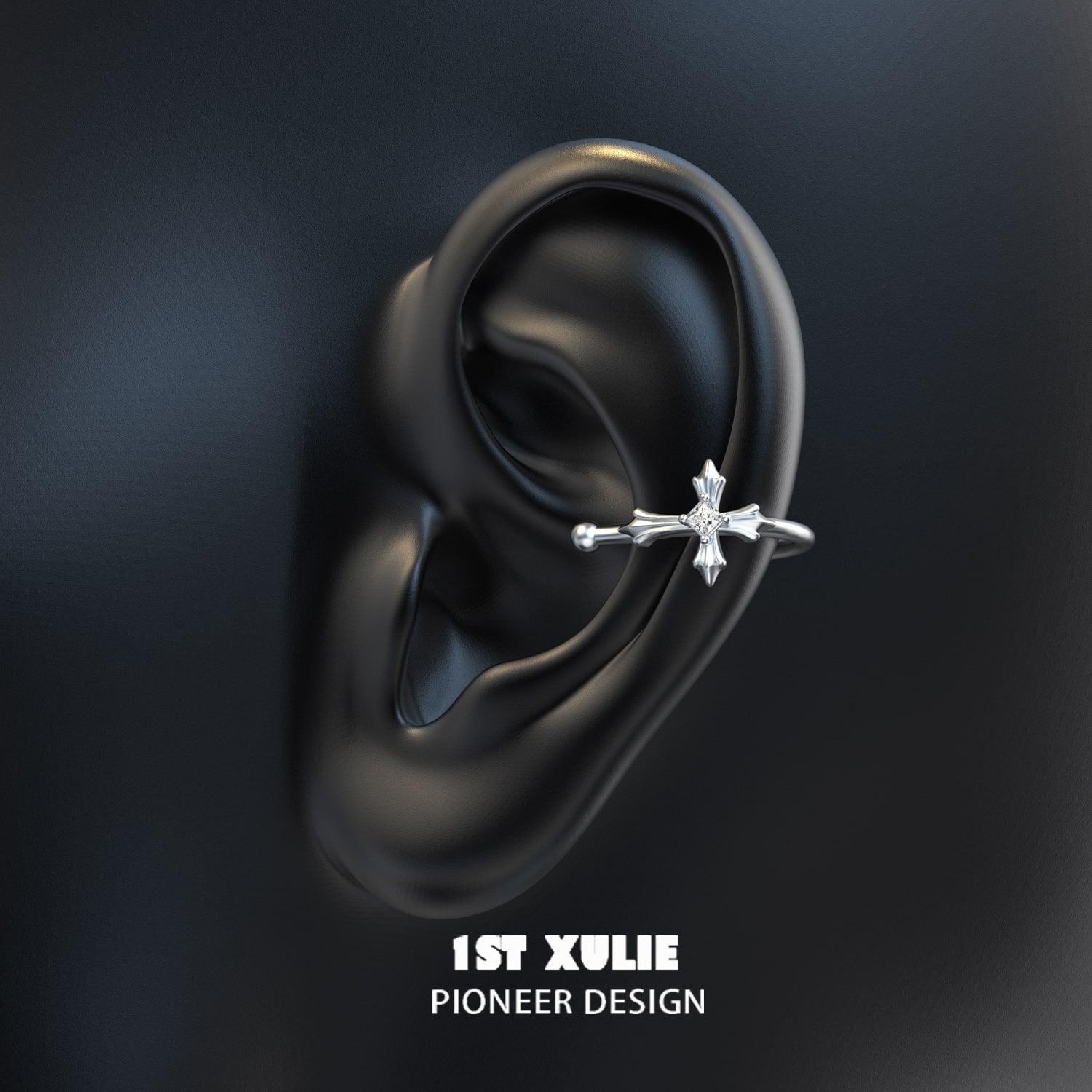 Rose Believer S925 Sterling Silver Ear Clips & Lip Clips™ - Hypoallergenic Jewelry for Women, Perfect for Parties, Weddings & Everyday Wear