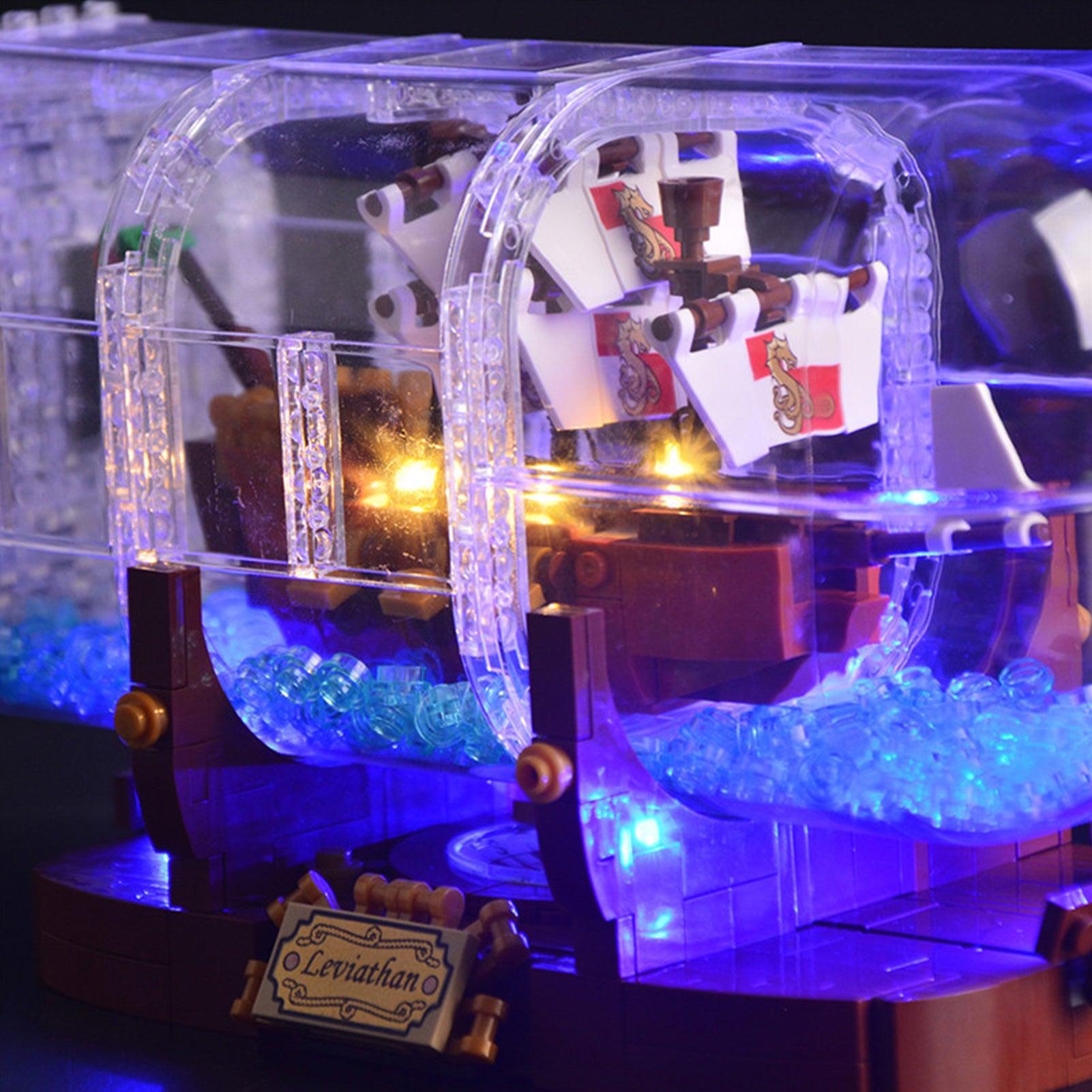 Lego Ideas Ship in a Bottle 21313 Light Kit - LED Lighting Set for Lego 92177 Model | Perfect for Home Decoration, Display & Gift Giving