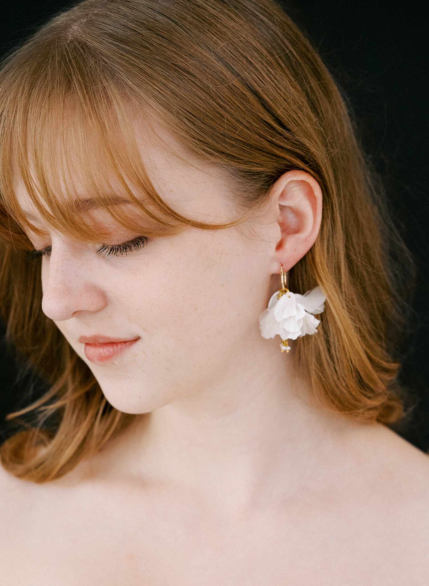 Elegant Sculpted Petals & Layered Silk Hoop Earrings - Style #2556 | Perfect for Weddings, Parties & Special Occasions