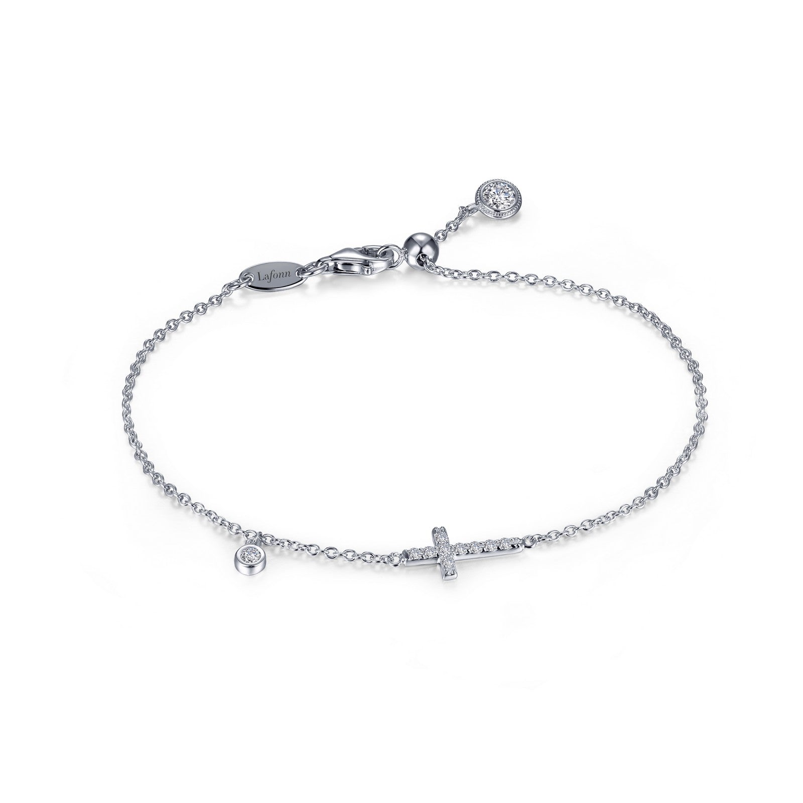 0.44 CTW Adjustable Sideways Cross Bracelet for Women - Elegant Sterling Silver Religious Jewelry Gift for Christmas, Birthday & Everyday Wear
