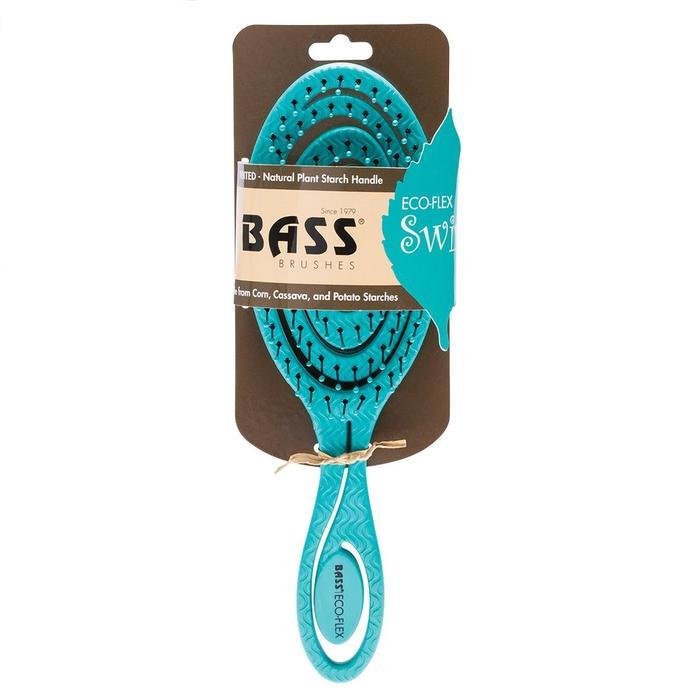 Bio Flex Detangler Hair Brush for Thick & Curly Hair - Gentle Bass Brushes for Smooth, Tangle-Free Hair - Perfect for Daily Styling & Salon Use (Teal)
