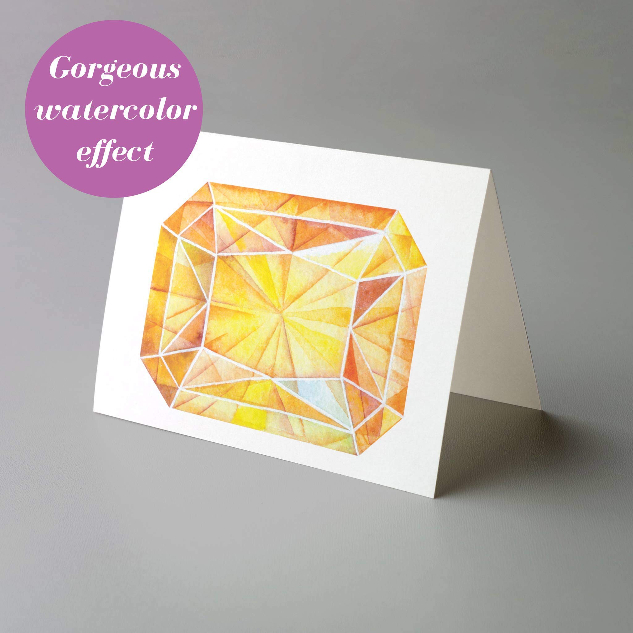 Ritzy Rose Watercolor Greeting Cards - Premium 24-Pack Box Set with Envelopes | Vibrant Gemstone Design Handmade in USA | Perfect for Birthdays, Thank You Notes & Special Occasions