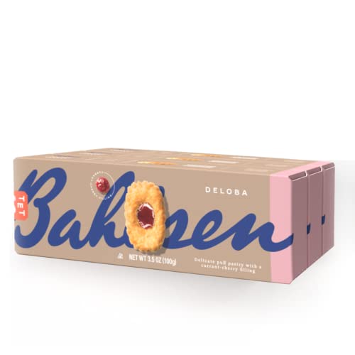 Bahlsen Deloba Red Currant Cookies 3-Pack - Buttery Puff Pastries for Tea Time & Gifting