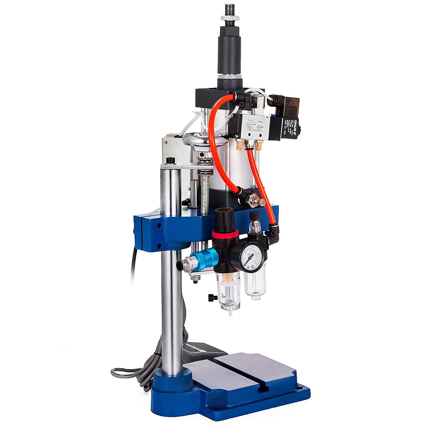 VEVOR 440LB Pneumatic Punch Press Machine, 200KG Desktop Punching Press with 110V AC, 0.4-0.7 Mpa Operation Pressure for Metal Stamping, Leather Craft, Jewelry Making - Ideal for DIY Workshops & Small Manufacturing