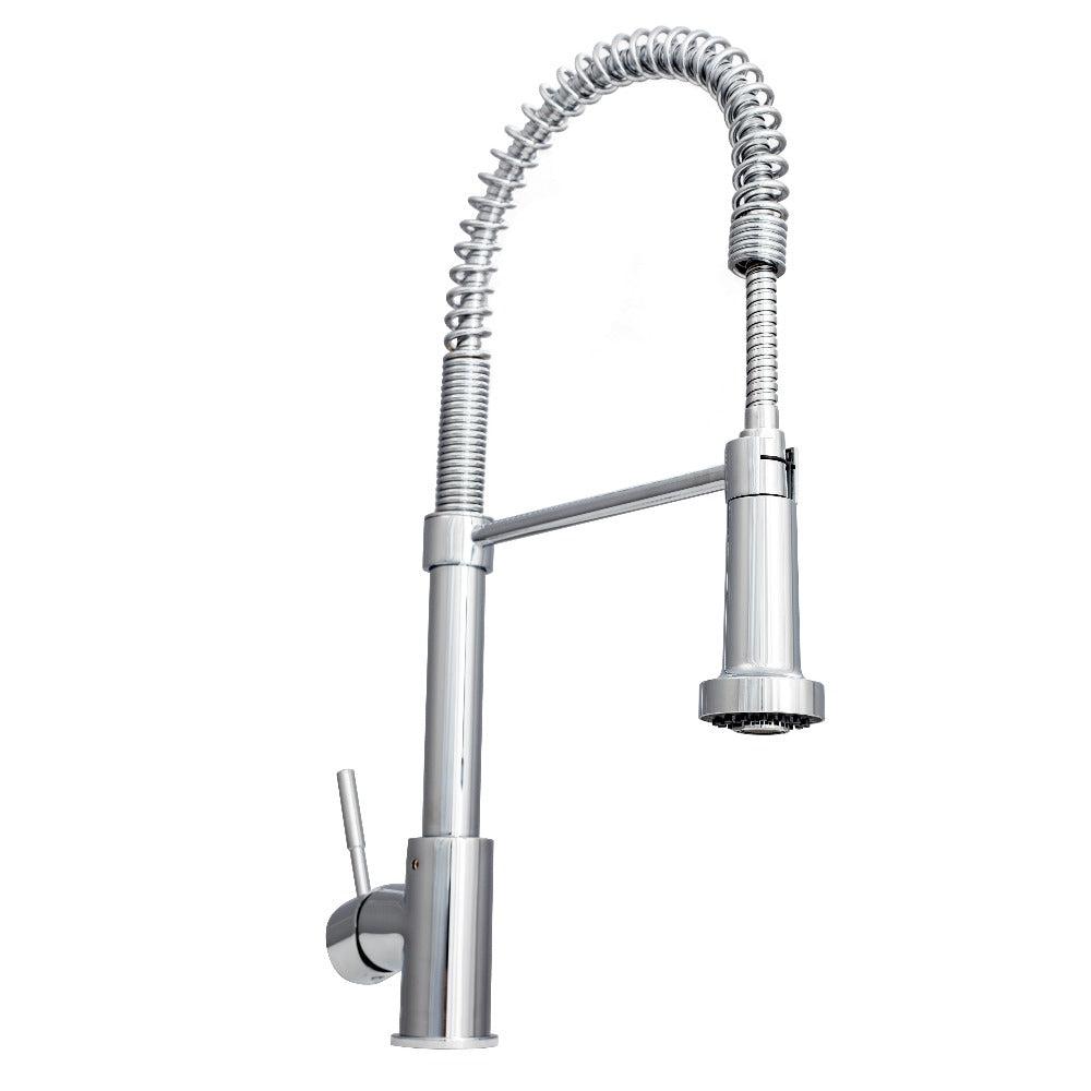 ZLINE Apollo Pull Down Spring Single Handle Chrome Kitchen Faucet - Modern High Arc Design for Easy Dishwashing & Food Prep (APL KF CH) | Perfect for Residential & Commercial Kitchens