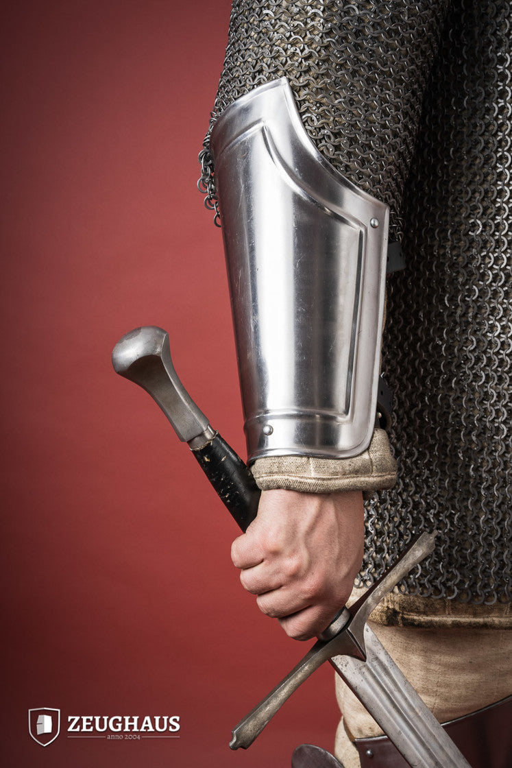 Polished Warrior Bracers - Medieval Armor for LARP, Cosplay & Renaissance Fairs | Handcrafted Leather Bracers for Role-Playing & Historical Reenactment