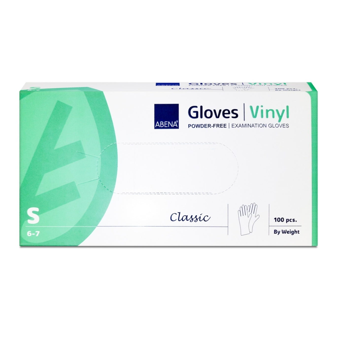 Abena Powder-Free Disposable Vinyl Gloves for Medical Exam, Food Handling & Cleaning - Latex-Free, Non-Sterile, 100 Count Box
