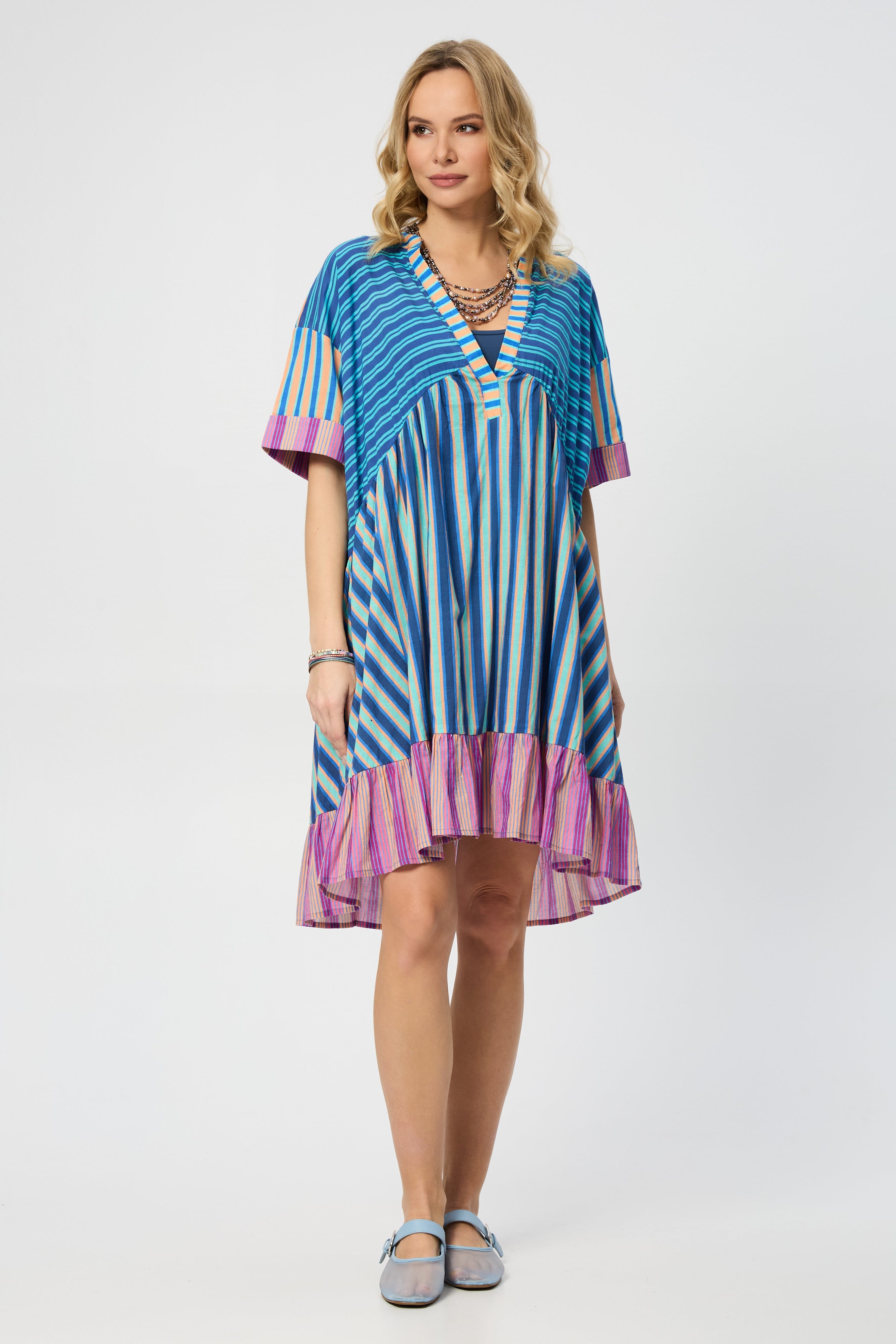 Stylish Bold Striped Cover Up Dress for Women - Perfect for Beach, Pool, and Summer Vacations