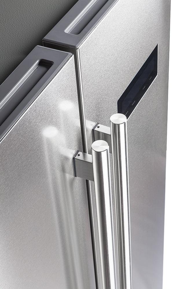 Forno Salerno 33 Inch Stainless Steel Side by Side Refrigerator with Decorative Grill Trim Kit (FFRBI1805 37SG) - Perfect for Modern Kitchens, Restaurants, and Open-Concept Living Spaces