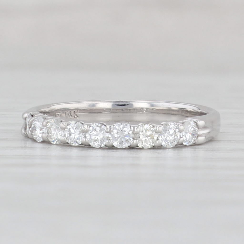 0.45ctw Diamond Wedding Band Ring - 14k White Gold Size 7 - Anniversary & Stackable Ring for Women - Perfect for Bridal Sets, Engagement Stacking or Special Occasion Gifts