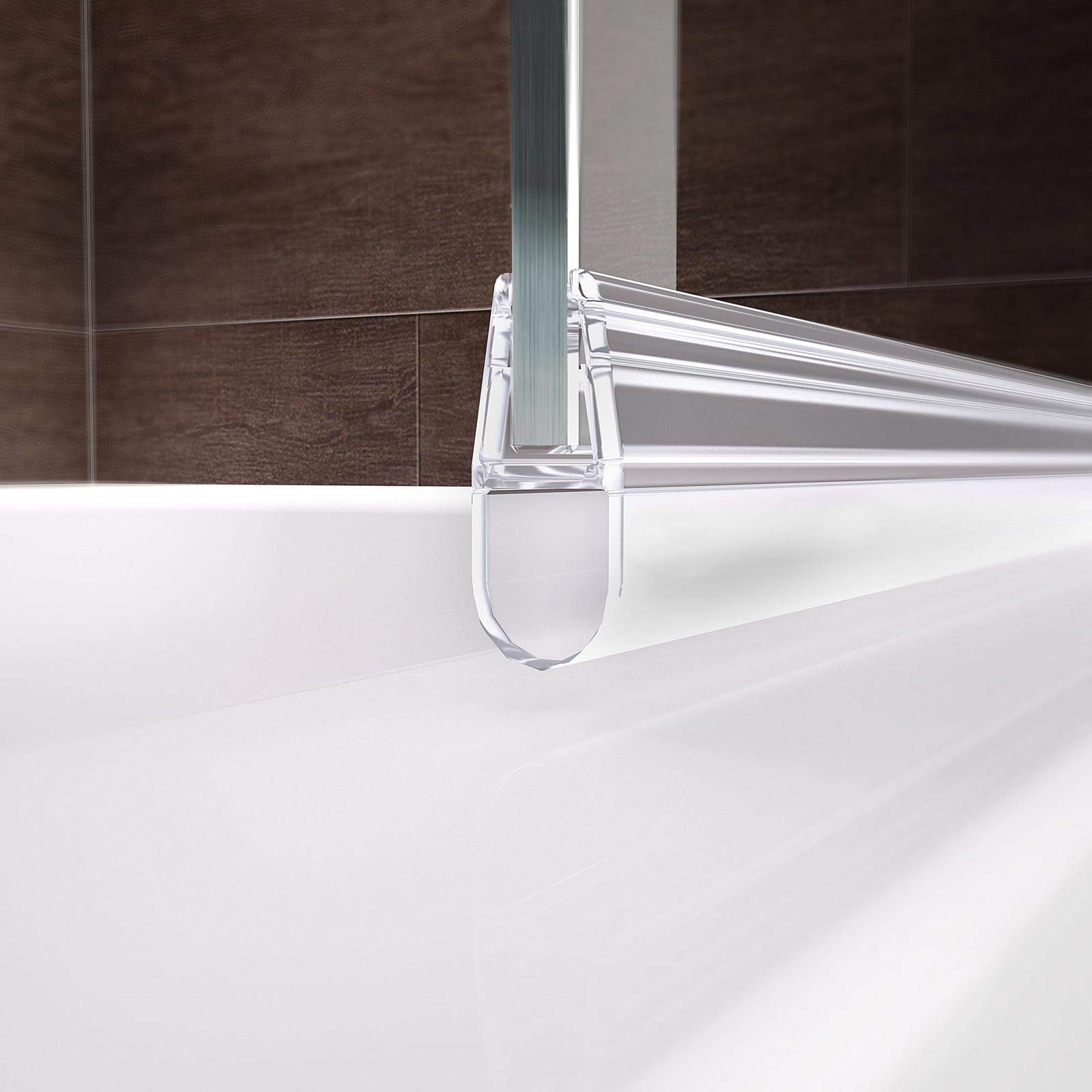 No-Drill Schulte Shower Screen - 80 x 140cm 5mm Clear Safety Glass - Self-Adhesive Bathroom Partition for Bathtub - Perfect for Easy Installation & Space-Saving Bathroom Renovations