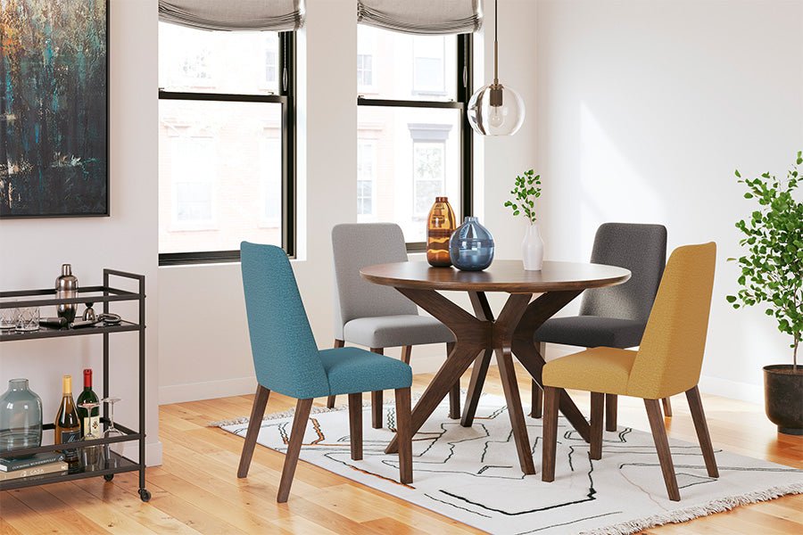 Modern Round Dining Table for 4-6 People - Solid Wood Kitchen Table for Small Spaces - Perfect for Breakfast Nook, Apartment Dining, and Family Gatherings