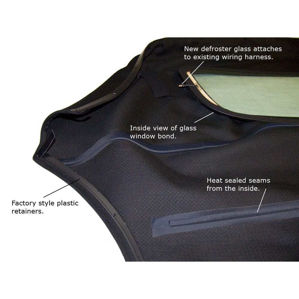 Sierra Auto Tops Black TwillFast RPC Canvas Convertible Top Replacement for 2000-2006 Audi TT Roadster | Durable & Weatherproof Soft Top for Summer Cruising & Open-Air Driving