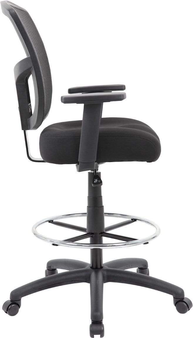 Boss Contract Mesh Drafting Stool [B16021] - Adjustable Height Office Chair for Architects & Designers - Ergonomic Mesh Back Support for Home & Studio Workspaces