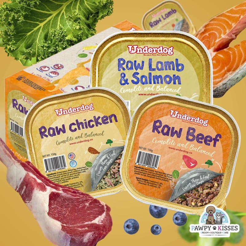 Underdog Raw Fresh Frozen Dog Food - Grain-Free, High Protein, Natural Ingredients for Puppies & Adult Dogs - 1.2kg / 3kg Pack - Perfect for Raw Diet, Weight Management & Healthy Digestion