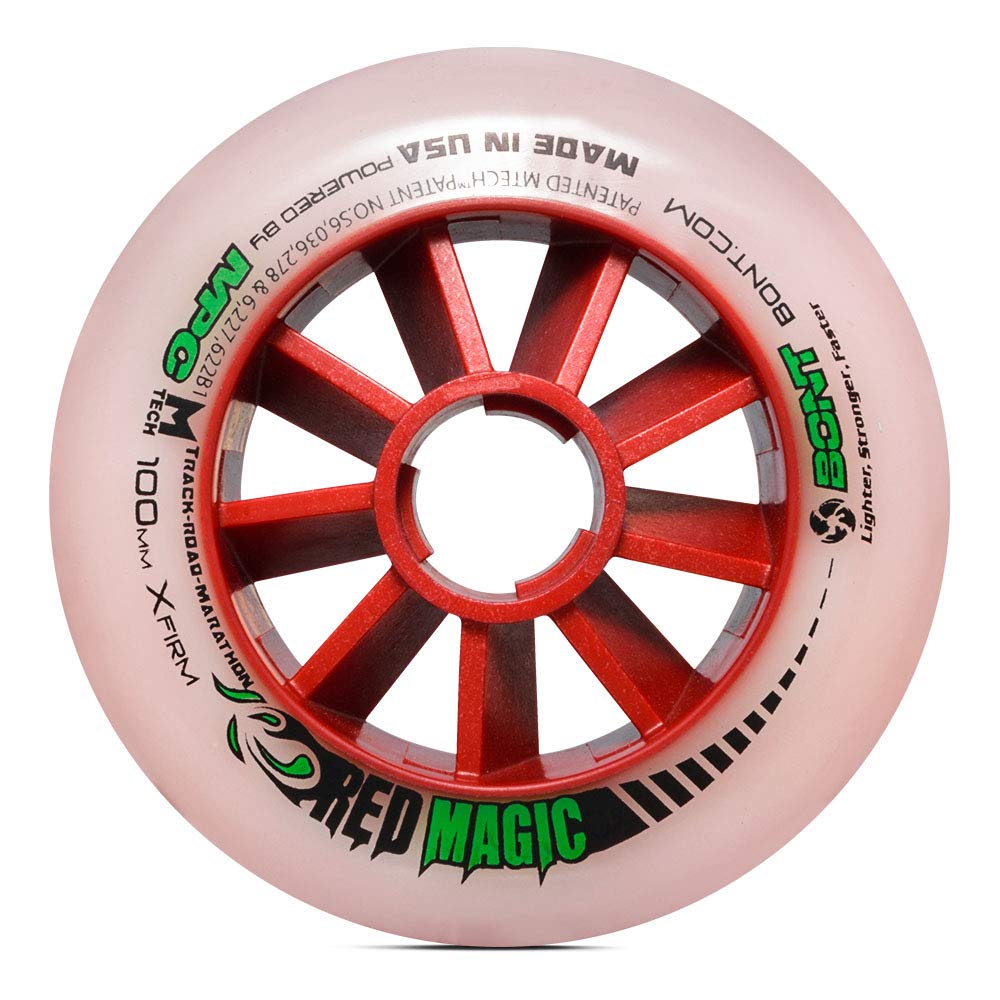 Bont Skates - Red Magic Inline Speed Skate Wheels for Road & Track Skating - High Performance Racing Wheels for Competitive Speed Skaters & Roller Derby