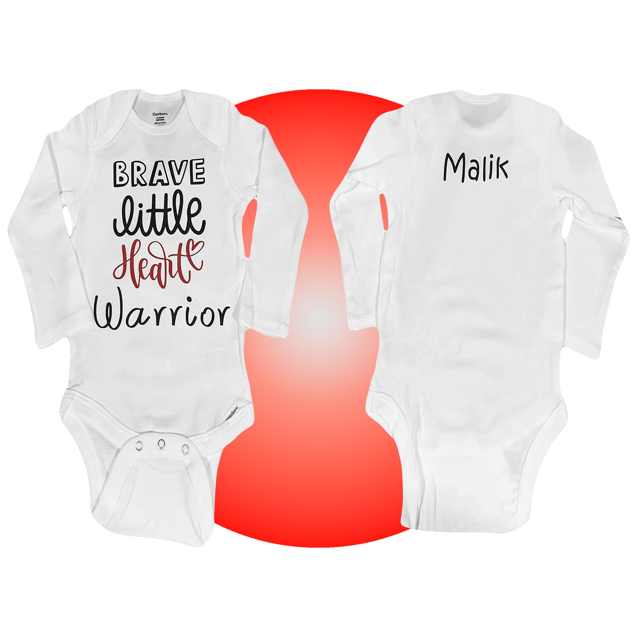 Personalized Heart Warrior CHD Baby Bodysuits - CHD Awareness Infant Clothes & Heart Surgery Gifts for Moms - Get Well Soon Care Package - Heartiversary Outfit for CHD Babies - Perfect for Hospital Visits, Recovery & Special Occasions
