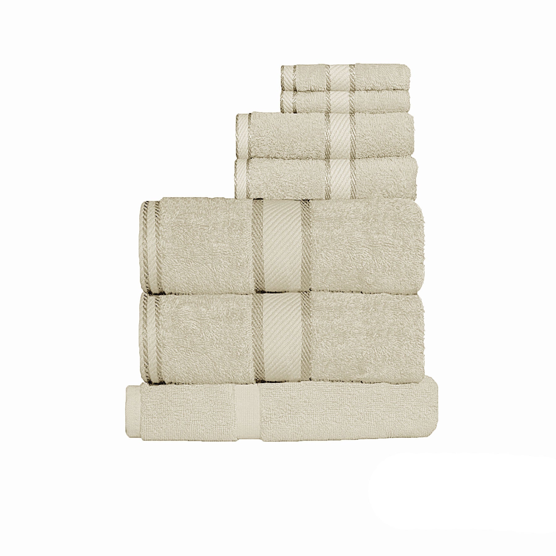 Premium 550 GSM Cotton 7-Piece Towel Set - Ultra Soft & Absorbent Bath Towels, Hand Towels & Washcloths - Luxury Spa & Bathroom Essentials for Home, Hotel & Gym Use