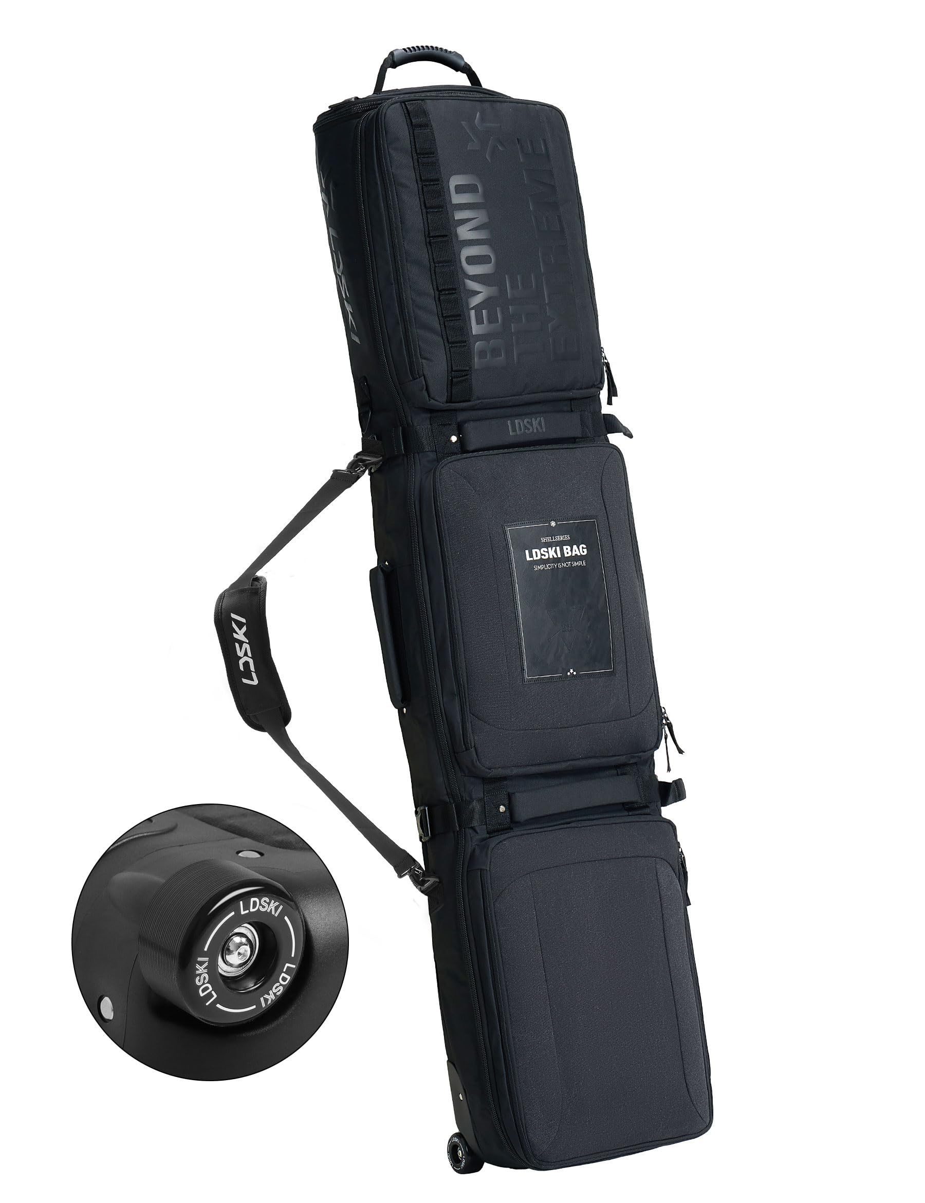 Waterproof Padded Snowboard & Ski Bag with Wheels - Expandable Adjustable Travel Ski Bag for Airplane, Perfect for Snowboarding Trips & Winter Sports Gear Storage
